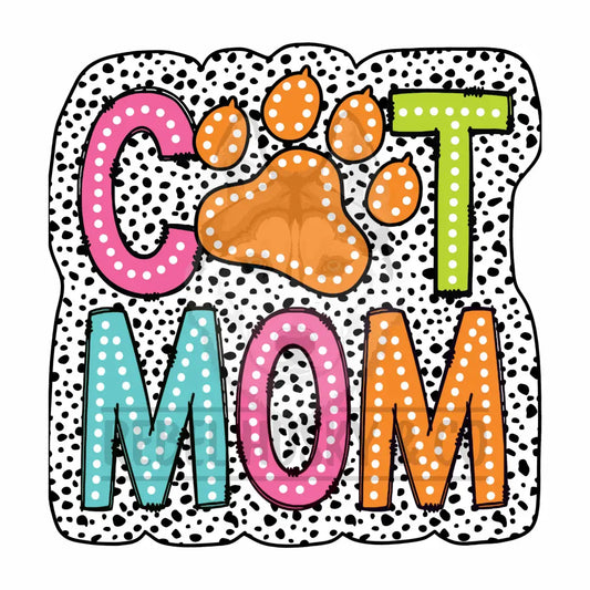 Cat Mom Dalmatian Dots Dtf Transfer