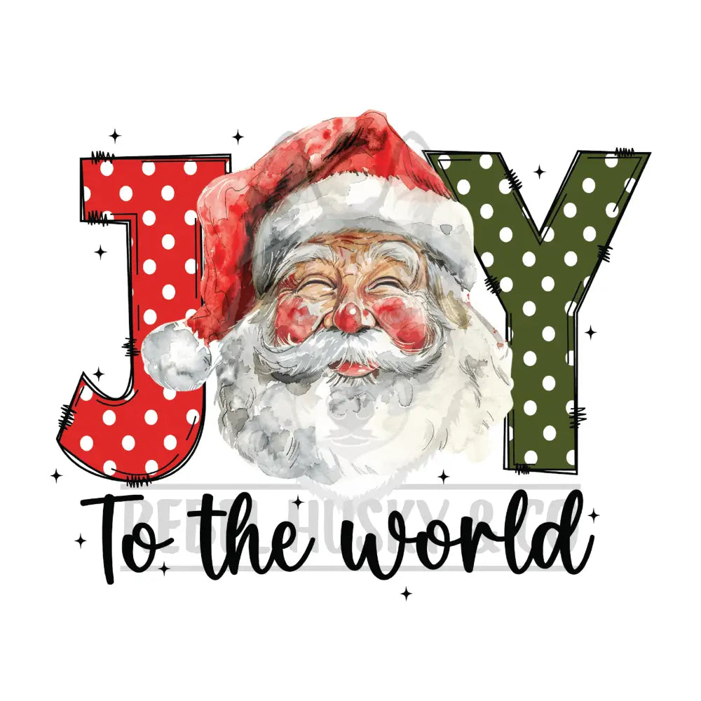 Joy To The World - Retro Santa Face Dtf Transfer