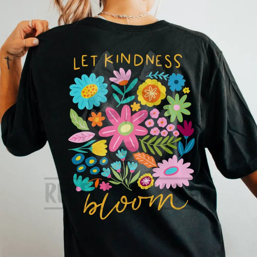 Let Kindness Bloom Retro Boho Flowers Dtf Transfer