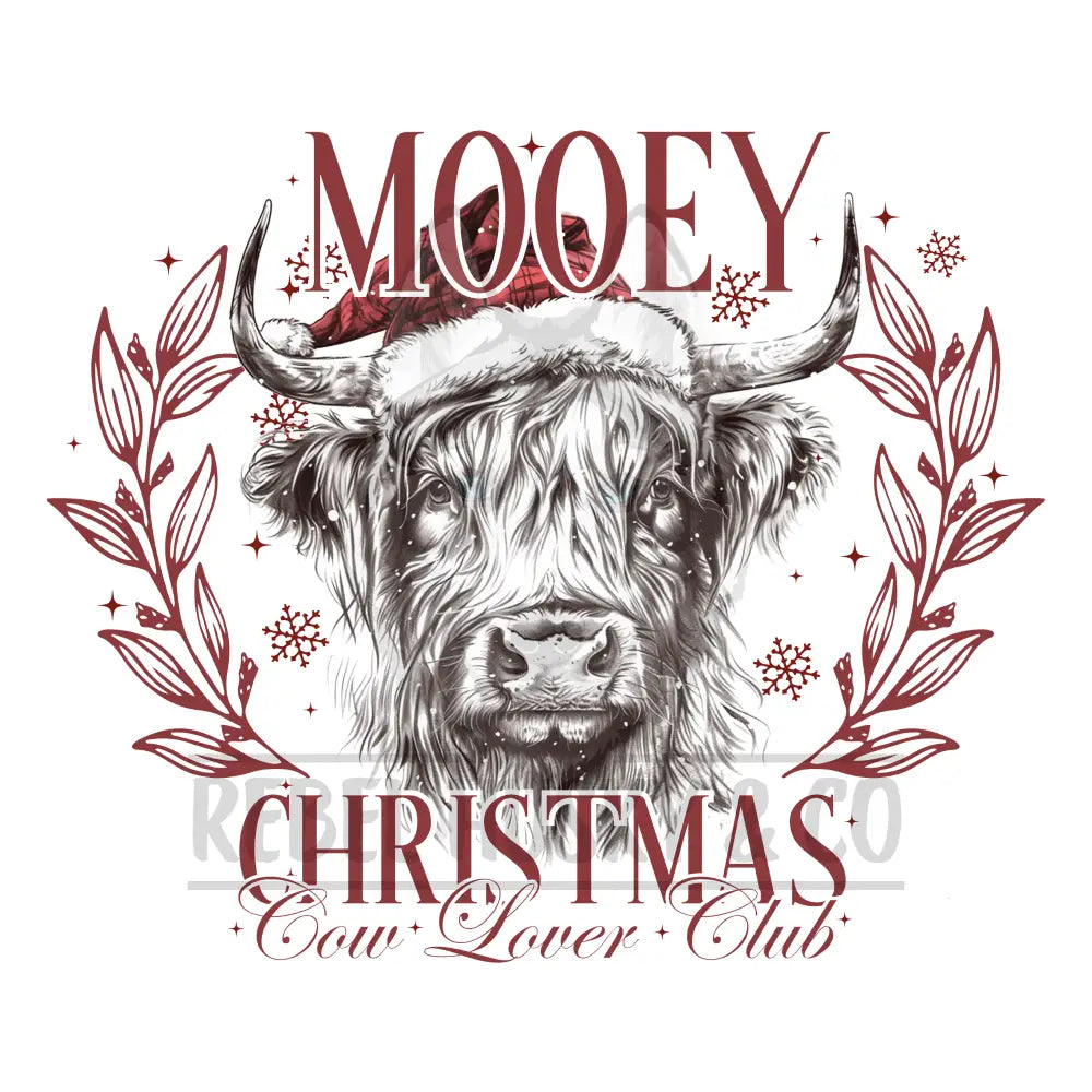 Mooey Christmas Cow Lover Club Dtf Transfer