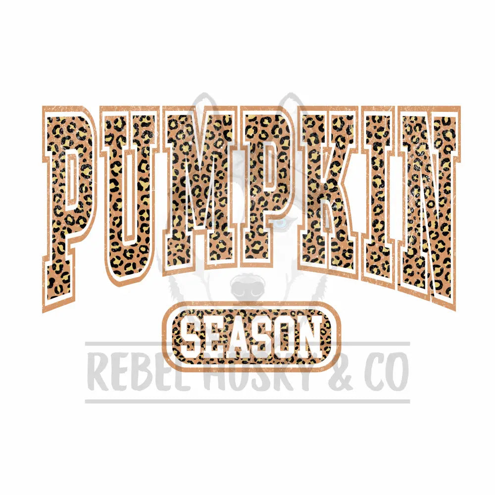 Pumpkin Season In Leopard Print Dtf Transfer