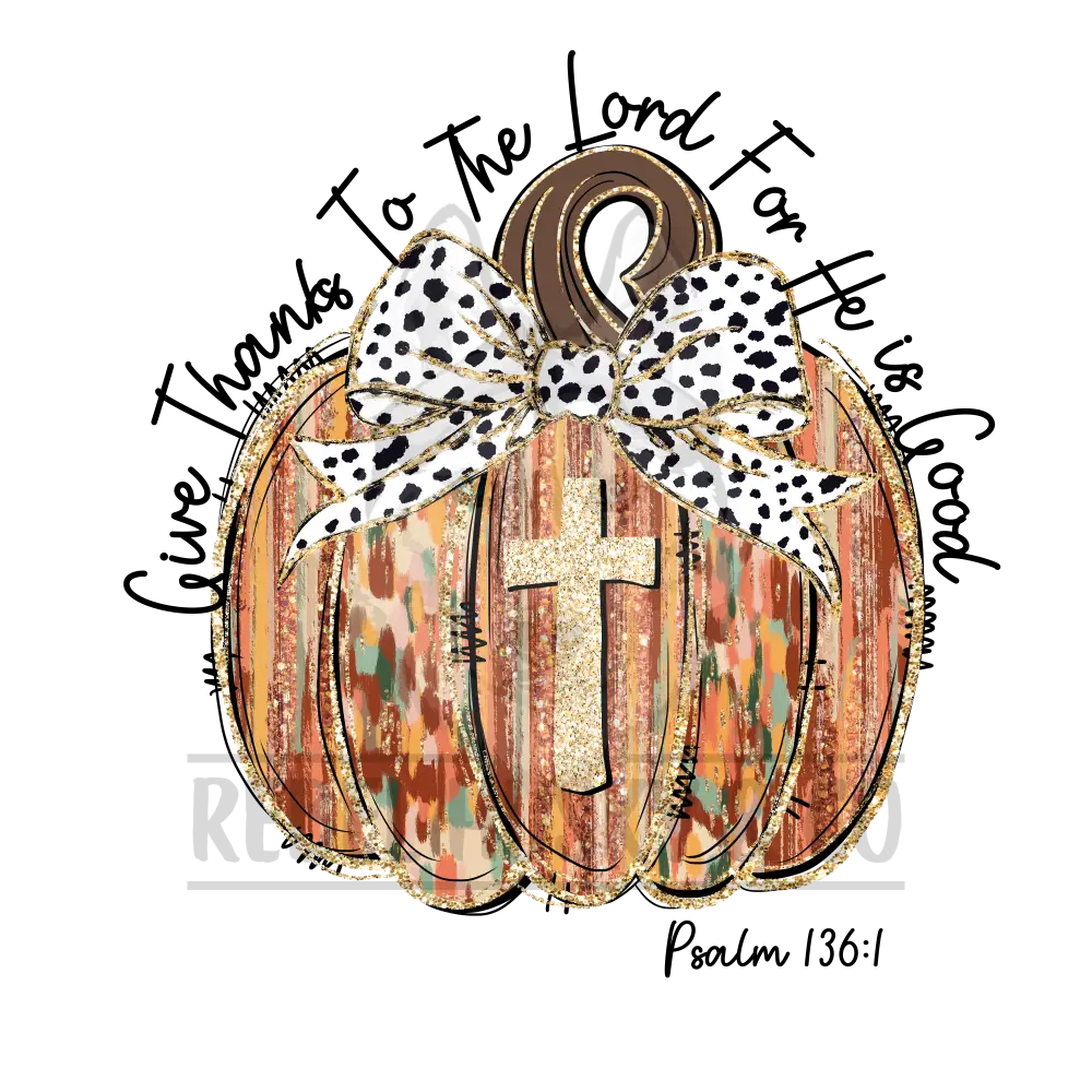 Scripture Pumpkin With Cross Dtf Transfer