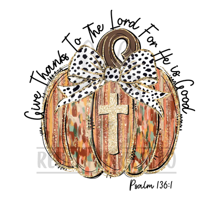 Scripture Pumpkin With Cross Dtf Transfer