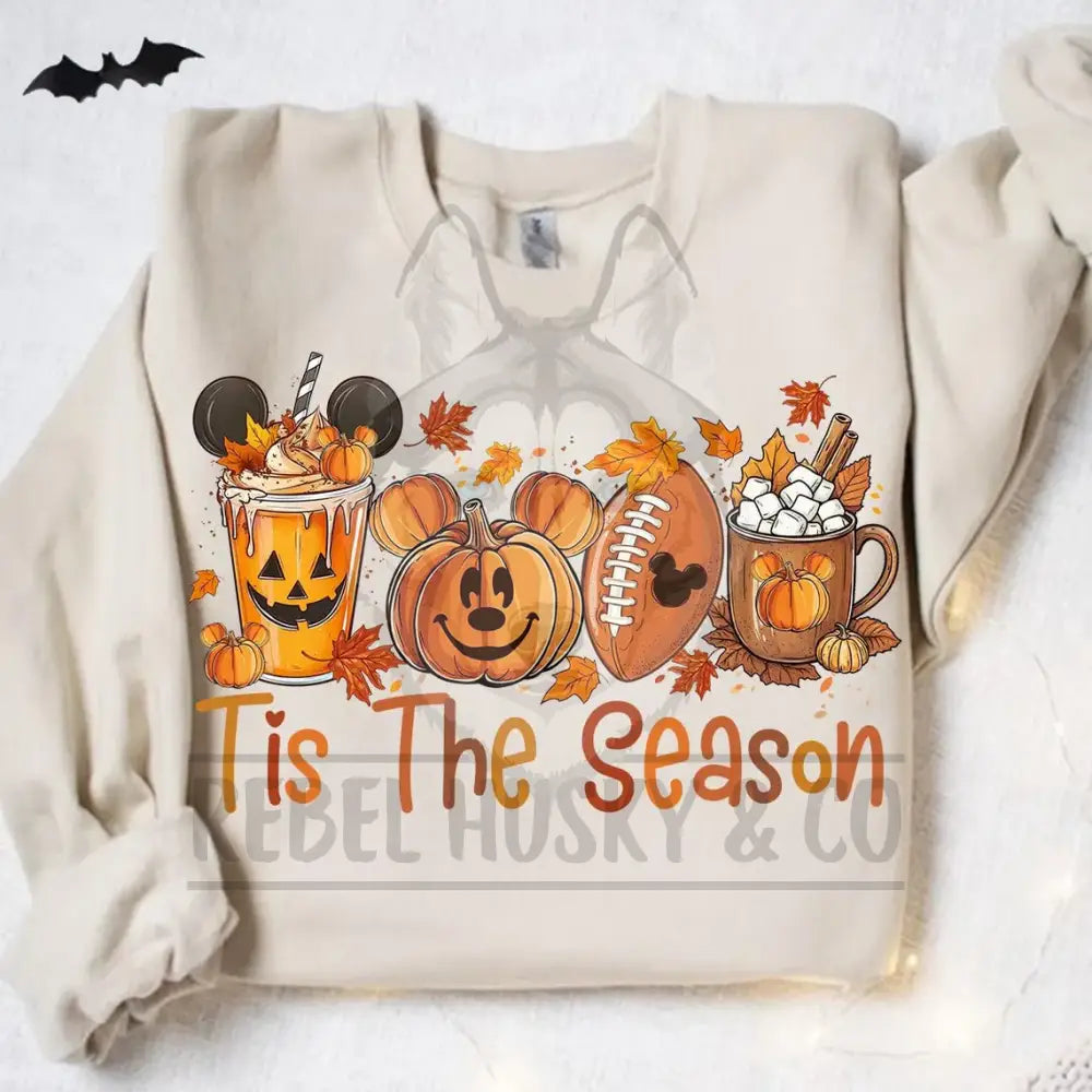 Tis The Season Fall Sweatshirt Thanksgiving Pumpkin Spice Dtf Transfer