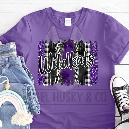 Willis Wildkat Pride Paintbrush Strokes Purple And Black Dtf Transfer