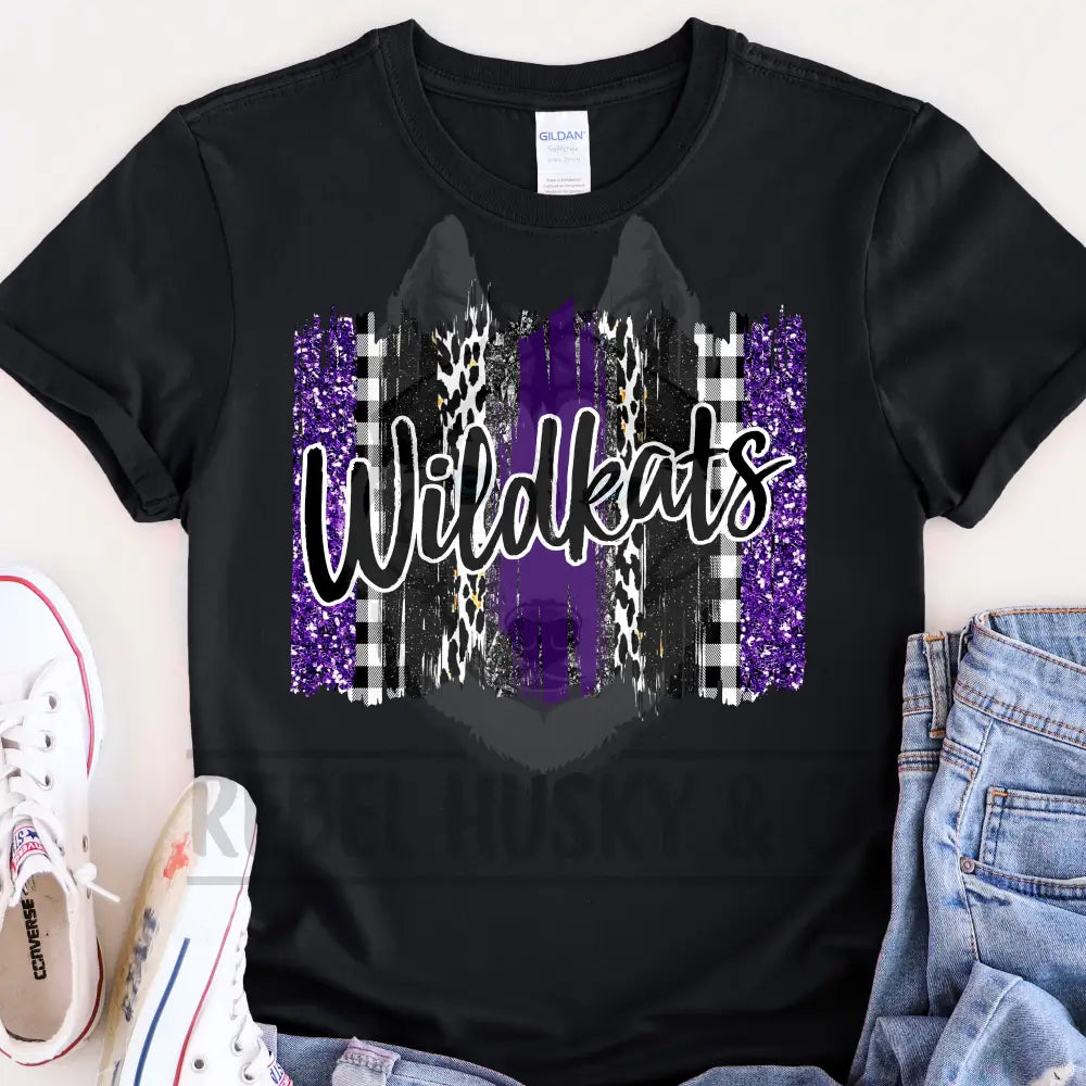 Willis Wildkat Pride Paintbrush Strokes Purple And Black Dtf Transfer